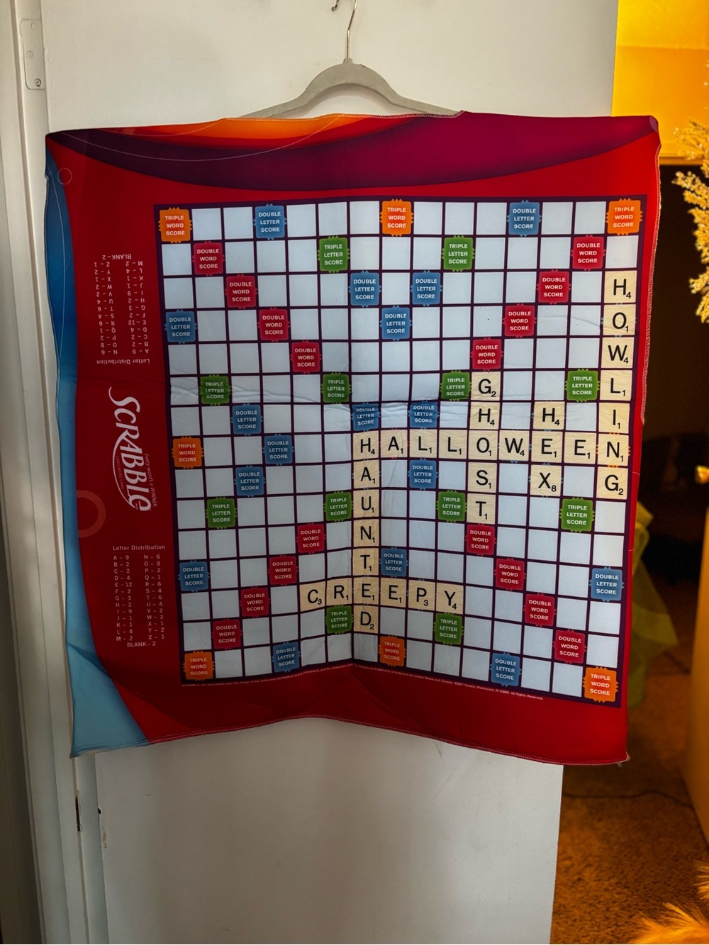 Scrabble Game Board Costume - Halloween Letter Tiles